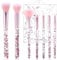 WLLHYF Fächer-Make-up-Pinsel-Set 7-teiliges Crystal Sparkles Powder Foundation-Pinsel Makelloser Puderpinsel Beauty Cosmetic Foundation Powder Lidschatten-Misch-Concealer-Highlight-Pinsel(Rosa)