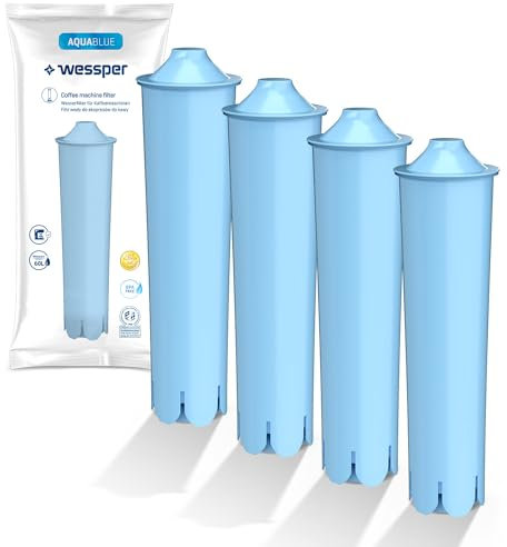 Wessper Wasserfilter Ersatz für Kaffeemaschinen Jura Blue 4 Stück | Kompatibel mit für Jura 71312 Blue, GIGA, ENA, Micro, IMPRESSA Kaffeevollautomaten