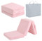 Tiita Kleinkind Faltbare Bodenmatratze, 145 x 56 x 8 cm kleine Boden Nap Matte für Schlafen Kindertagesstätte, Kinder Trifold Stuhl Futon Matratze, tragbare Baby Tri Folding Matratze, Plüsch Rosa