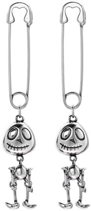 Lustige Pin-totenkopf-ohrringe Aus 925er-sterlingsilber, Retro-vintage-thai-silber-design, Lustige Alternative