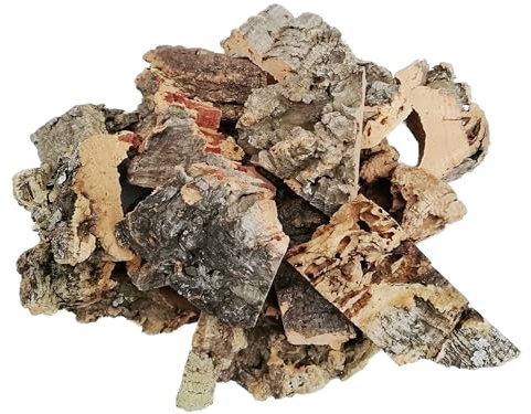 Korkrinde, 1000g Korkrindenstücke zum basteln, Bruchstücke, Terrariumdeko, Knabberkork,