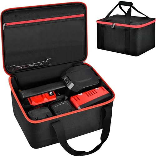 Peciue Air Compressor Bag Compatible with Milwaukee 2771-20 M18 Transfer Pump, Water Pump Holder for Drill Electric Vaccum Cordless Pressure Washer, Carrying Box for Battery Pack and More (Case Only)
