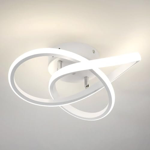 Comely LED Deckenleuchte, 30W 3375LM Moderne Deckenlampe, Aluminium LED Lampe für Wohnzimmer Schlafzimmer Flur Küche Balkon, Weiß, Natürliches Licht 4500K, Dia 30cm