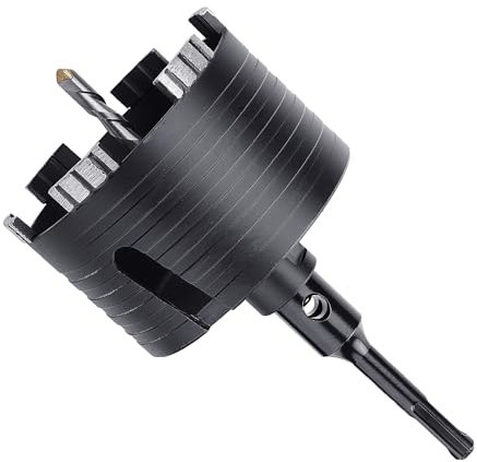 4 inch / 102mm Dry Diamond Core Drill Bit with SDS Plus Adapter, Concrete Core Drill Bit for Dry/Wet Drilling Granite Marble Masonry Concrete Brick Stone and Block (102mm (4 inch))