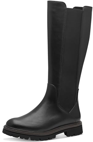 MARCO TOZZI Damen Hohe Stiefel ohne Absatz Vegan Flach
