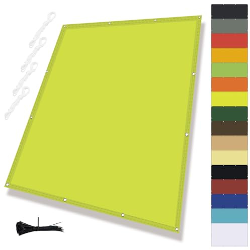 MENGH Tissu pour voile d'ombrage, protection solaire de jardin avec corde, tissu imperméable, auvent de terrasse, balcon, clôture, brise-vue, pour auvent, balcon, terrasse, piscine, vert, 2 x 2 m