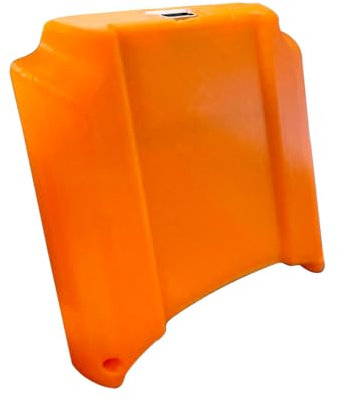 Verdickter GBASP extra rückseitig montierter wiederaufladbarer Akku, 20 Stunden langer Ersatz, für Gameboy Advance GBA SP Handkonsolen, 3670 mAh Typ-C, schnelles PD-Aufladen, orangefarbenes Gehäuse