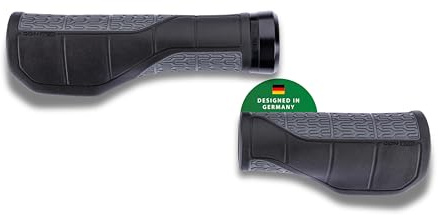 CONTEC Fahrrad-Griff Merge Mountain Comfort, 96/140 mm, D3-Dreikomponenten Gummi, CONTEC G-Link System, Links und rechts nutzbar, schwarz grau, Paar