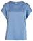 Vila Damen Satin Blusen T-Shirt Kurzarm Basic Rundhals Top Glänzend Tunika Blouse Oberteil VIELLETTE, Farben:Blau-4, Größe:34