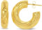 ARS-ARGENTI Creolen Ohrringe Damen Mädchen Sterling Silber 925 Gold 18K - hypoallergen (Edle breite Creolen KYLIE Edelstahl 18K vergoldet 25x6mm)