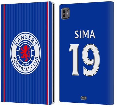 Head Case Designs Licenza Ufficiale Rangers FC Abdallah Sima 2023/24 Giocatori Home Kit Custodia Portafoglio in Pelle Compatibile con Apple iPad PRO 11 M4 2024