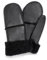 Valcuer 1887 Fäustlinge COZY MITTEN warme Unisex Handschuhe aus hochwertigem Lammfell, Fell, Leder - bequem, warm und hochwertig in Schwarz, in Gr. 7