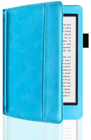 Custodia per Kobo Aura HD 6.8 Modello: N204B custodia in pelle PU con per Kobo Aura HD E-Reader Smart Slim Folio Cover con Auto Wake/Sleep per Kobo Aura HD 6.8 Custodia (Celeste)