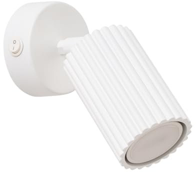 SOLLUX lighting Wandleuchte Innen Wandlampe Aluminium 1 Flammig Mit Schalter 8 x 16 x 16 cm Karbon Weiß