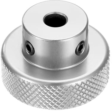 QUARKZMAN Aluminiumlegierung Handrad eloxiert 6mm Bohrung 30mm OD gerändelter Knopf Drehgriff mit Schlüssel für Fräsmaschine Drehbank Schiebeverschiebeplattform