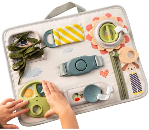 Taf Toys Activity Snap n Learn Busy Board. Montessori Toy with Educational Toddler Activities to Develop Fine Motor & Problem Solving Skills Learning Sensory Travel Toy. Suitable for Children 18m+