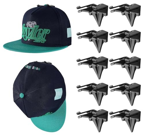 EACHPT Selbstklebende Huthaken,10 Stück Cap Halterung Wand Kappenhalter Hutständer Minimalistischer Huthalter Basecap Halterung Cap Organizer,Kappenhalter Cap Aufbewahrung für die Wand Ohne Bohren
