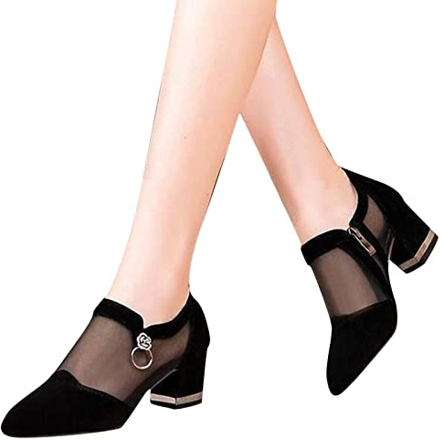 Sandalen Damen High Heels mit Absatz Elegant Sandaletten Sandalen Sexy Mesh Atmungsaktiv Sommerschuhe Abendschuhe Lässige High Heels Sommerstiefel Schwarz Tanzstiefel Bequem Hohl Tanzschuhe