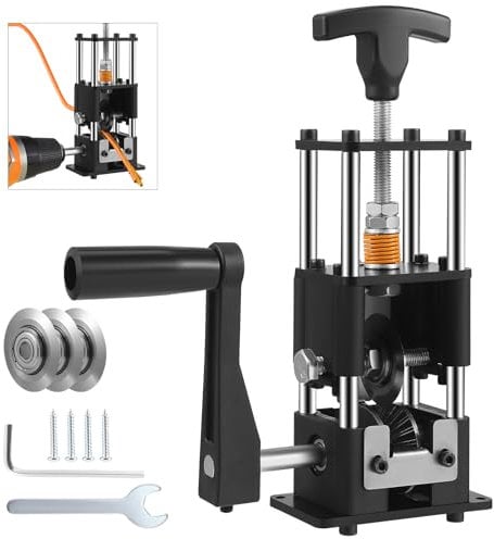 Gxpjycfob Wire Stripper Machine, Manual Cable Stripper Tool with 3 Blades, Adjustable 1–30mm, Cable Stripper Machine with Hand Crank or Drill Powered, Wire Strippers for Scrap Copper Recycling