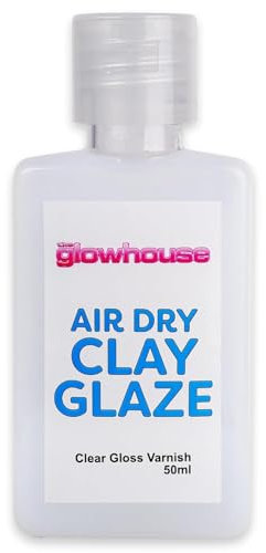 Clay Glaze 50ml Gloss Varnish – Clear, Water-Based Sealer for Polymer Clay, Air Dry Clay & Crafts – High-Gloss Finish, Non-Toxic Clay Varnish for DIY, Jewelry & Modeling Projects