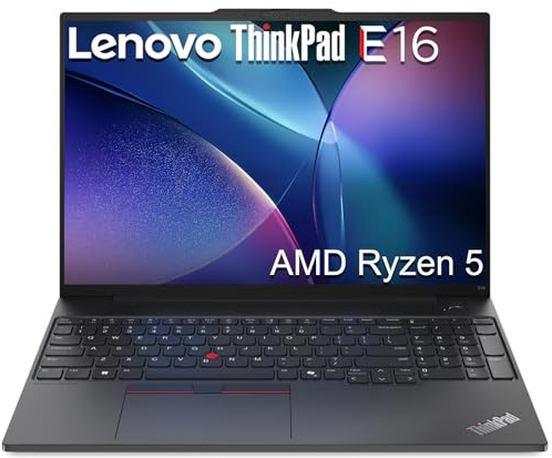 Lenovo ThinkPad E16 Business Laptop, 16 FHD+, AMD Ryzen 5 7535U (> Intel i7-1360P), Fingerprint, Backlit, 1080p Webcam, IST Computer Customized 16GB/32GB/64GB DDR5 RAM, 512GB/1TB/2TB SSD, Win 11 Pro