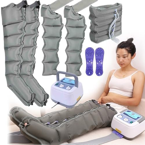 Masseur de drainage lymphatique, 4/6 cavité Pressotherapy Air compression Massageur de pied de jambe, massage de veau Pain relax, fonction de synchronisation (couleur: 2 jambes + 2 bras + 1 taille)