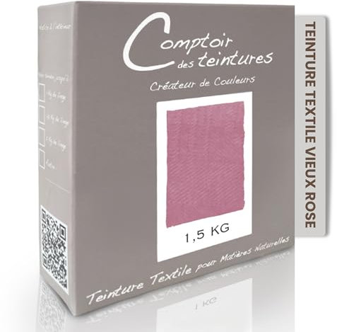 COMPTOIR DES TEINTURES - Teinture Textile - Mélange Vieux Rose 1,5kg - Linges de Maison - Teintures Durables pour Draps, Serviettes et Nappes - Facile à Utiliser en Machine à Laver