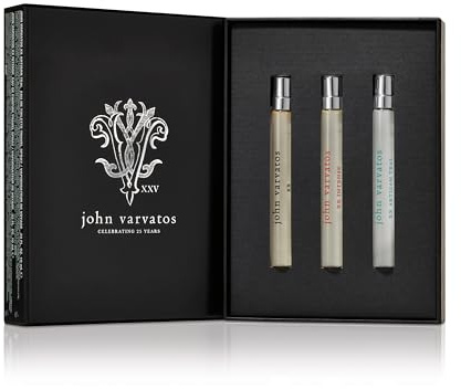 John Varvatos Set Trio XX, XX Intense, Artisan Teal, Eau de Toilette für Herren, Zerstäuber, orientalischer und holziger Duft, Aquatik, Taschenzerstäuber, Reisegröße
