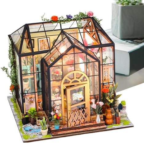 Miniature Kit | 3D Mini Greenhouse Building Kit | Decor for Shelf Bedroom Room Teens | Christmas Halloween Projects for Shelf
