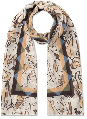 CODELLO Schal mit Hundemotiven Farbe beige