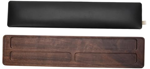 Zunate Wooden Keyboard Wrist Rest with Memory Foam Support, Comfortable for Gaming Work (Walnut)