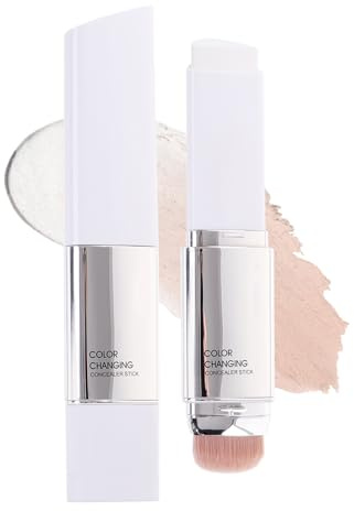 Color Changing Foundation Stick mit Bürste, Farbwechselndes Make Up Concealer Full Cover, 2in1 Mehrzweck Cover Cream, Hydrating & Leichte Abdeckcreme, Wasserfest & Langlebig Cremestift Alle Hauttypen