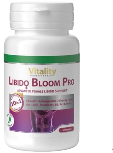 Libido Bloom Pro Frauen Komplex 10 in 1 mit Pflanzenextrakten Vitaminen und Mineralstoffen 60 Kapseln Vegan Vitality Nutritionals by Vitamin Express