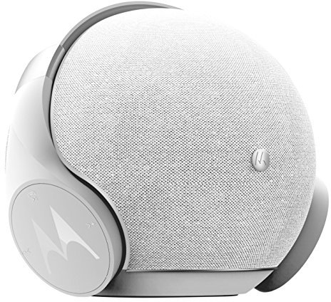 Motorola Sphere+ | 2 in 1 Stereo Bluetooth Lautsprecher und Kopfhörer Set | Headset und Freisprechanlage | Weiß/Silber