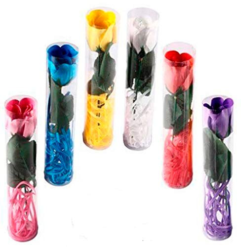 DISOK Seifenblumen in Geschenkbox, 20 Stück, Rosenblüten, in Geschenkbox, günstige Seifen für Hochzeiten, Taufe und Kommunion, Valentinstag, Geschenke