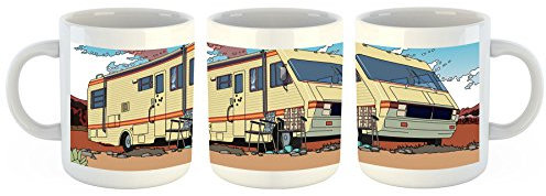 Unified Distribution Breaking Bad Wohnwagen - Tasse mit Motiv Bedruckt, 300ml C-Henkel. Tolles Geschenk für Büro, Küche, Geburtstag, Ihre Neue Lieblingstasse zum Frühstück