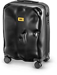 CRASH BAGGAGE - ICON CABIN, Hartschalenkoffer aus Polycarbonat, Handgepäck, Trolley-Abmessungen 55 x 40 x 22 cm, Fassungsvermögen 35 Liter, Farbe Schwarz