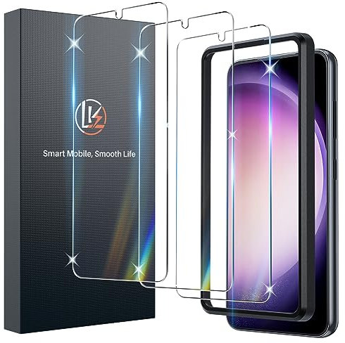 LK 3 Stück Schutzfolie für Samsung Galaxy S23/S22 5G Panzer Schutz Glas, 3 Folie mit Kratzen Rahmen Installationshilfe, [9H Härte Panzerolie], HD Klar Displayfolie, Anti- Kratzer, Bläschenfrei
