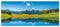 ARTland Spritzschutz Küche aus Alu für Herd Spüle 120x50 cm (BxH) Küchenrückwand mit Motiv Natur Landschaft See Bäume Berge Alpen Himmel Reflektion T9QB