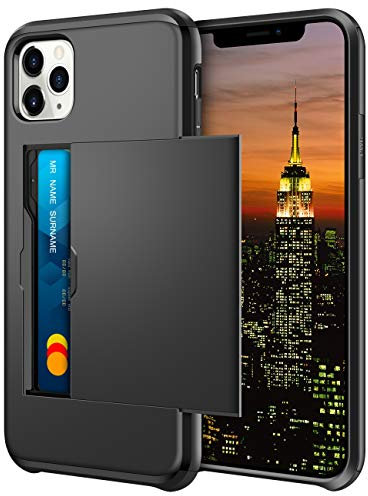 Coolden for iPhone 11 Pro Max Case Wallet Shockproof Heavy Duty Protective Soft Bumper Phone Cases Card Holder Slot Wallet Case Cover for iPhone 11 Pro Max (Black)