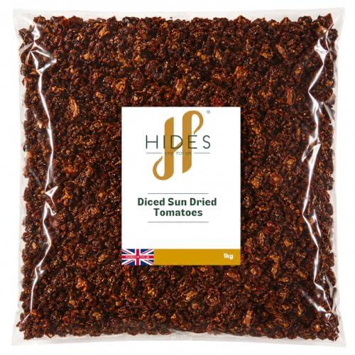 Hides Fine Foods - Sun Dried Tomatoes Diced 1kg- Suitable for Vegetarians - Baking - Cooking - Italian - Meze - Dinner - Rich in Vitamins, Minerals, and Antioxidants