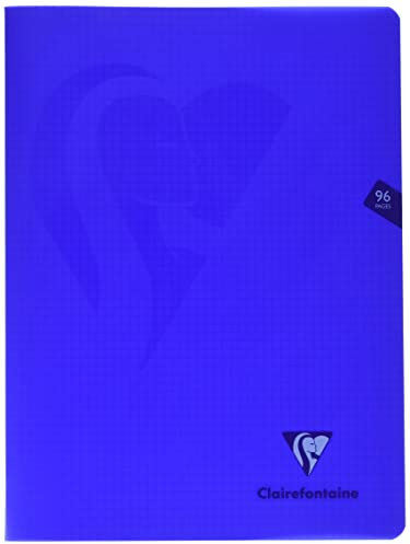 Clairefontaine 322362C Un Cahier Agrafé Mimesys Bleu marine - 24x32 cm - 96 Pages Petits Carreaux - Papier Blanc 90 g - Couverture Polypro