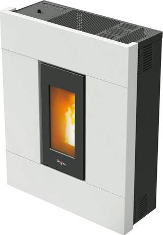 Stufe a Pellet Ventilata Modello Tabla, 7 kW, colore bianco