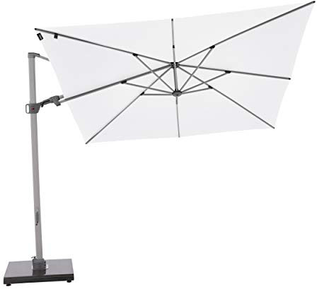 Knirps Sonnenschirm PENDULAR - Quadratischer Premium Ampelschirm - Stilvoll und hochwertig - Starker UV-Schutz - 275x275 cm - Weiss
