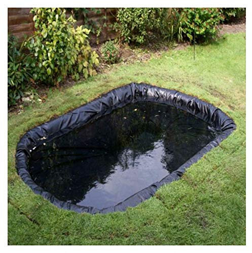 PVC Teichfolie Schwarz, 5 m x 7 m 5 m x 6 m Teichfolie Gartenteich HDPE für Fischteich Bachbrunnen Wassergarten Wassergarten, UV und Witterungsbeständig Teichfolie Garte(Size:5x5M(16x16ft),Color:20S)
