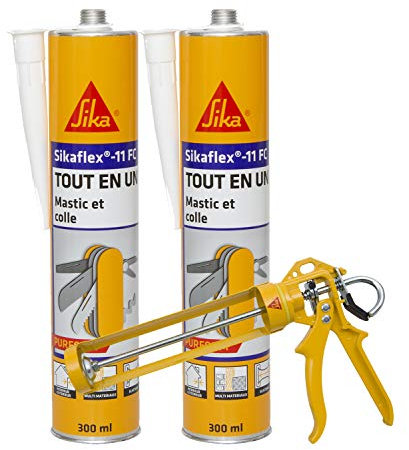 SIKA - Lot de 2 cartouches - Mastic joint et colle multi-usages - Sikaflex 11 FC Purform, Blanc -Tout en un - Multisupports - Intérieur et extérieur - Idéal travaux de bricolage - 300ml