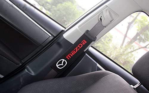2 Stück Autositze Gurtpolster für MAZDA 2 3 6 CX-3 CX-5 MX-5 SPORT RECARO, Sicherheitsgurt Schulterpolster Mit Automarken-Logo Bequem und geschmeidig Innere Styling Zubehör
