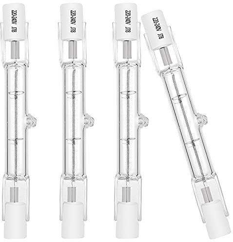 EKSAVE 4 Stück Halogenlampen R7s 78mm 120W Halogenstablampe 230V 2700K Warmweiß 2250LM Dimmbar