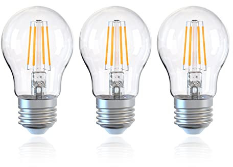 DGE Glühbirne E27, Dimmbare Energiesparlampe 6W (entspricht 60W), A60 LED Birnen 2700K Warmweiß, Glühbirnen 600LM, 3er-Pack…