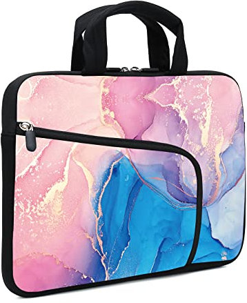 Marble Neoprene Laptop Case - 11.6 to 12.2 Fits MacBook Air, Samsung, Acer, HP, DELL - Two Pockets, Handle, Ultrabook & Chromebook Sleeve